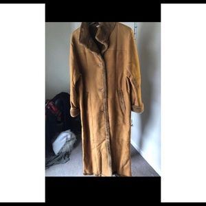 XS Real Long Shearling Fur Coat